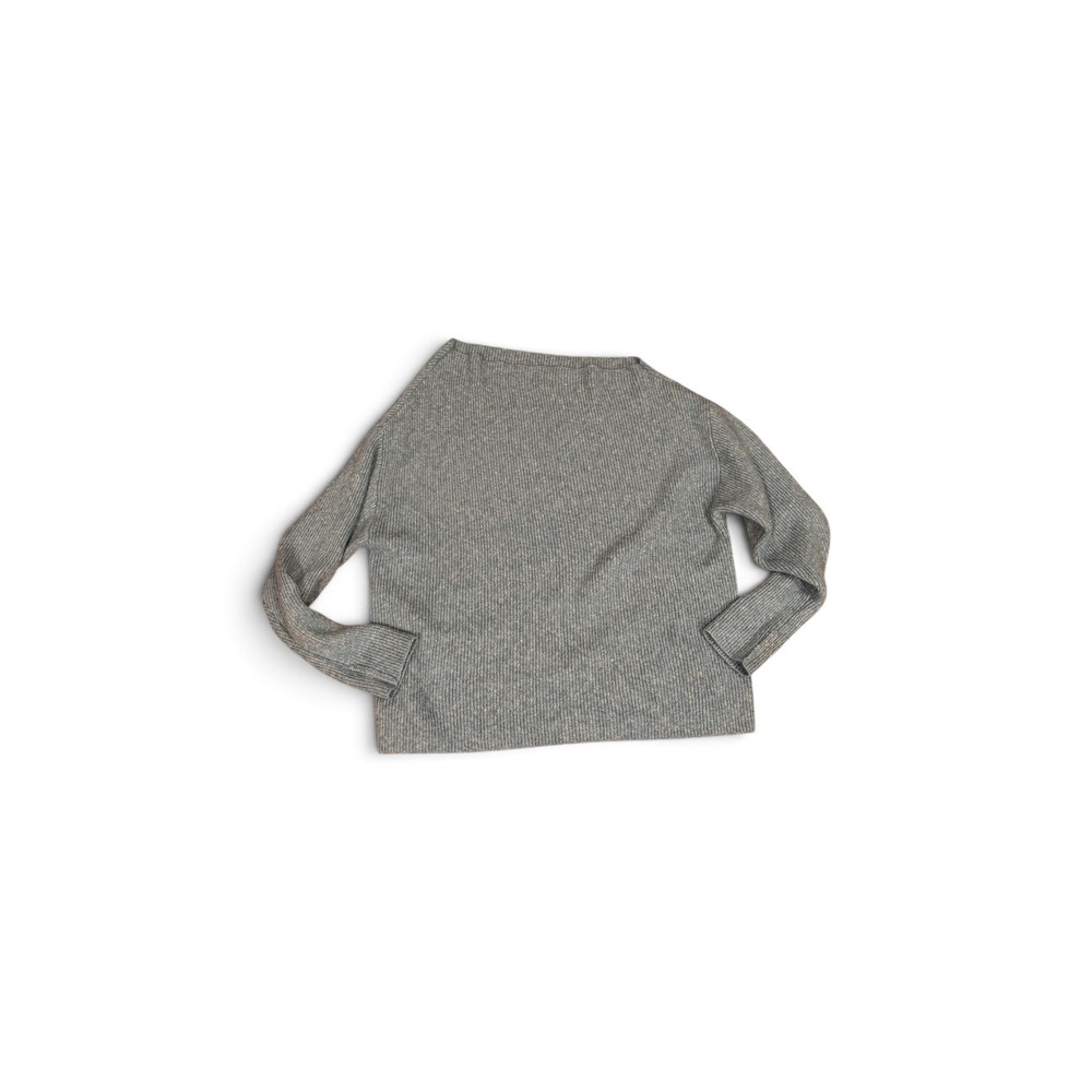 Treasure & Bond Womens Boatneck Ribbed Knit Sweater Lt Blue Marl Sexy shoulder L